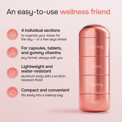 Pill Organizer Rose Gold