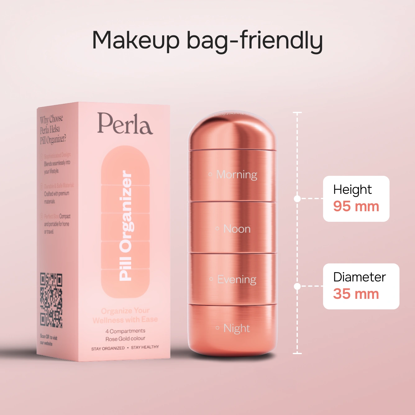 Pill Organizer Rose Gold